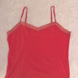 MERONA • Medium pink lace spaghetti strap camisole